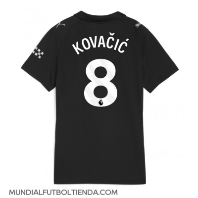 Camiseta Manchester City Mateo Kovacic #8 Segunda Equipación Replica 2025-26 para mujer mangas cortas Camiseta Manchester City Mateo Kovacic #8 Segunda Equipación Replica 2025-26 para mujer mangas cortas